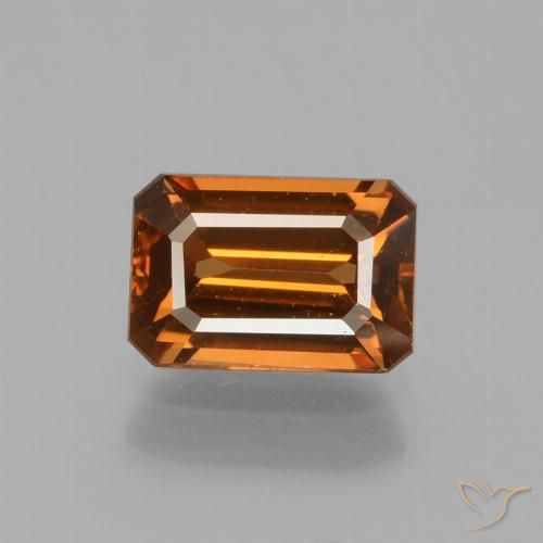 1.44ct Naturel Orange foncé Zircon, Taille émeraude, VVS-VS