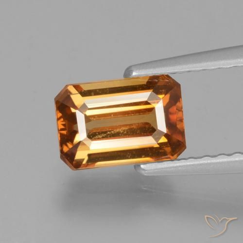1.45ct Naturel Orange moyen Zircon, Taille émeraude, VVS-VS