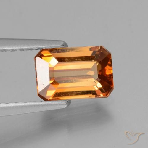 Zircon Orange moyen naturelle Octogone / coupe Émeraude, 1.45 ct, VVS-VS