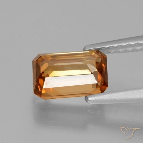 Zircon Orange moyen naturelle Octogone / coupe Émeraude, 1.45 ct, VVS-VS