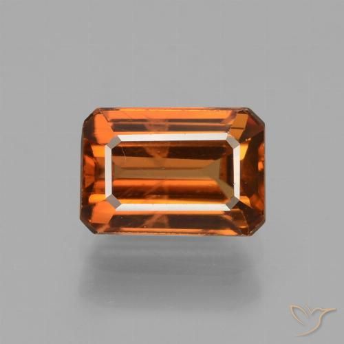 1.83ct Naturel Orange foncé Zircon, Taille émeraude, VS