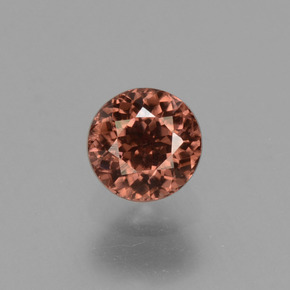 Zircon rose naturelle coupe roude, 0,71 ct, VS