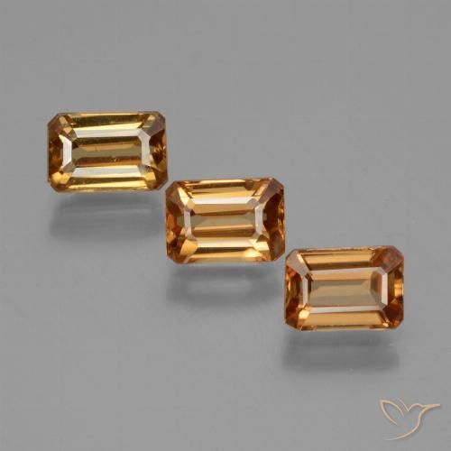 3.04ctw Naturel Orange terre Zircon, Taille émeraude, VS
