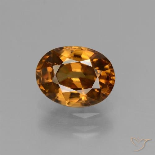 2.04ct Naturel Brun cannelle profond Zircon, ovale, VVS