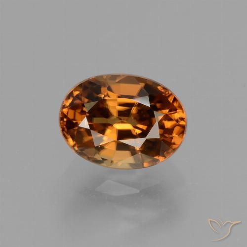 Zircon brun pain d'épices naturelle coupe ovale, 2,24 ct, VVS