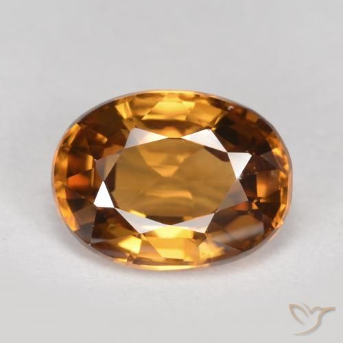 2.03ct Naturel Orange moyen-foncé Zircon, ovale, VVS