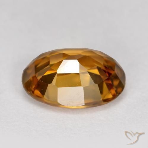 Zircon Orange moyen-foncé naturelle ovale, 2.03 ct, VVS