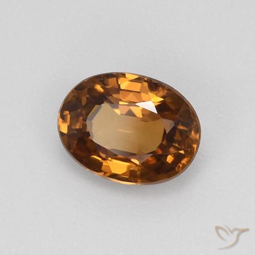 Zircon Orange brun naturelle ovale, 1.86 ct, VS