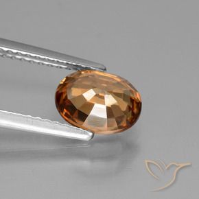 Zircon Orange foncé naturelle ovale, 1.98 ct, VS