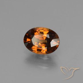 Zircon Ambre orange naturelle ovale, 1.69 ct, VVS