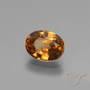 Zircon Orange moyen naturelle ovale, 1.92 ct, VVS-VS