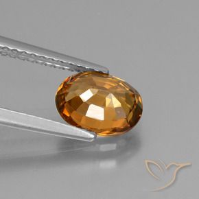 Zircon Orange moyen naturelle ovale, 1.92 ct, VVS-VS