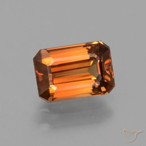 1.62ct Naturel Orange moyen Zircon, Taille émeraude, VS