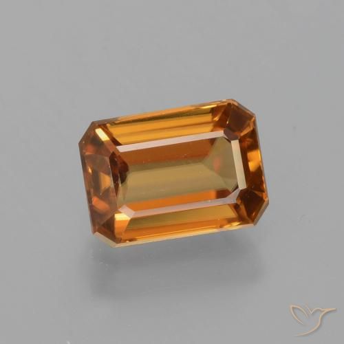 1.65ct Naturel Orange foncé Zircon, Taille émeraude, VVS