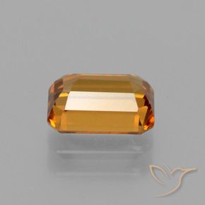 Zircon Orange foncé naturelle Octogone / coupe Émeraude, 1.65 ct, VVS