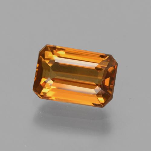 Zircon orange naturelle taille émeraude, 1,51 ct, VVS