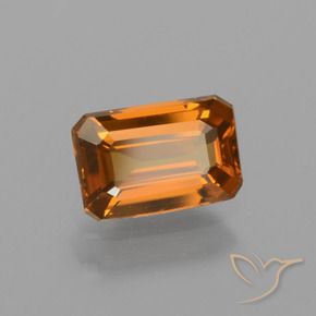 Zircon Orange foncé naturelle Octogone / coupe Émeraude, 1.28 ct, VVS