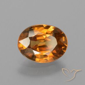 Zircon Orange terre naturelle ovale, 1.62 ct, VVS