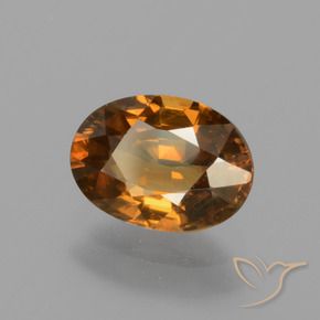 Zircon Orange terre naturelle ovale, 1.83 ct, VS