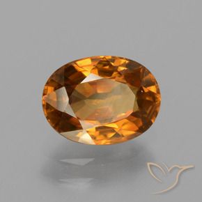 Zircon Orange terre naturelle ovale, 1.86 ct, VS