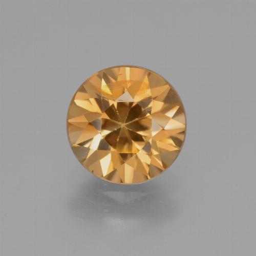 Zircon doré naturelle coupe roude, 1,97 ct, VS