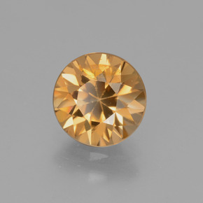 Zircon doré naturelle coupe roude, 1,97 ct, VS