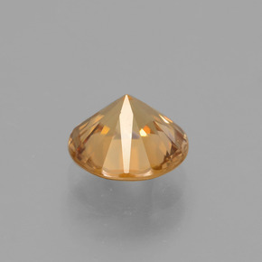 Zircon doré naturelle coupe roude, 1,97 ct, VS