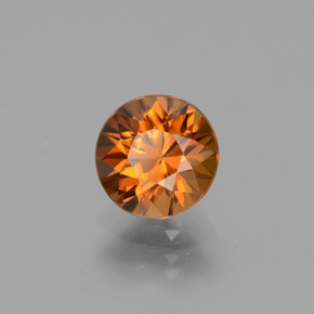 Zircon orange naturelle coupe roude, 2,09 ct, VVS-VS