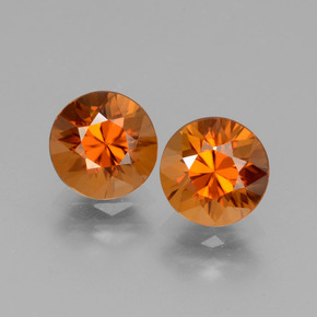 Achetez naturel 3.88ct Orange moyen Zircon gems, Coupe roude, En provenance Cambodge chez GemSelect. En stock, livraison internationale!