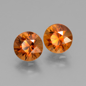 Achetez naturel 3.88ct Orange moyen Zircon gems, Coupe roude, En provenance Cambodge chez GemSelect. En stock, livraison internationale!