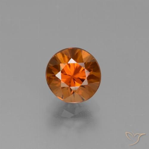 Zircon Orange moyen-foncé naturelle Coupe roude, 1.93 ct, VVS-VS