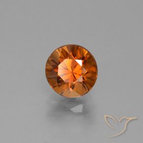 Zircon Orange moyen-foncé naturelle Coupe roude, 1.93 ct, VVS-VS