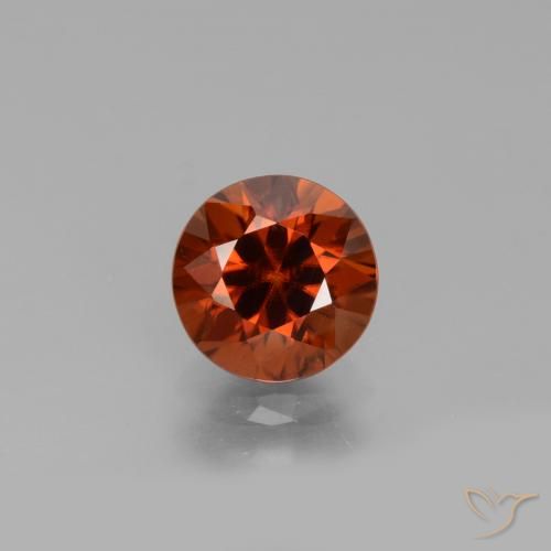 Zircon Orange foncé naturelle Coupe roude, 1.81 ct, VS
