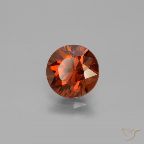 Zircon Orange foncé naturelle Coupe roude, 1.81 ct, VS