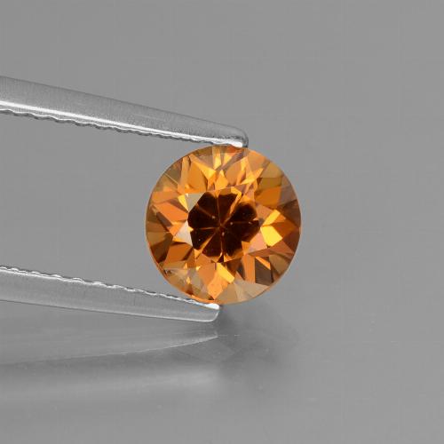 Zircon Orange brun naturelle Coupe roude, 1.56 ct, VVS-VS