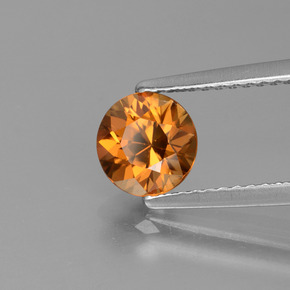 Zircon Orange brun naturelle Coupe roude, 1.56 ct, VVS-VS