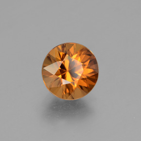 Zircon Orange foncé naturelle Coupe roude, 1.92 ct, VVS