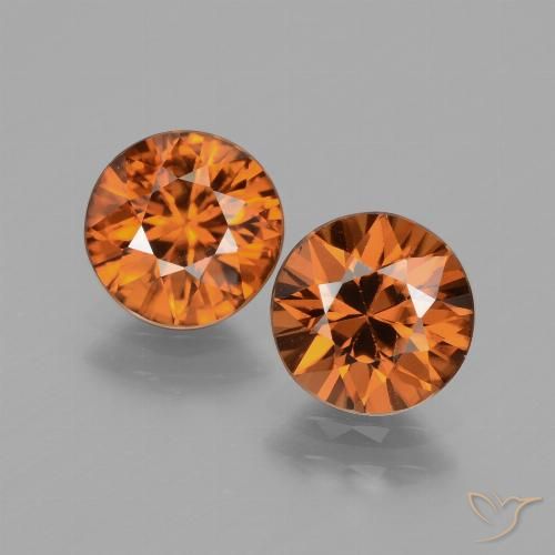 3.74ctw Naturel Orange moyen-foncé Zircon, Tour, VS