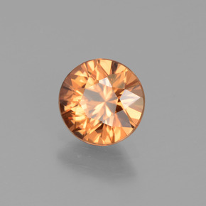 Zircon orange naturelle coupe roude, 1,48 ct, VVS-VS