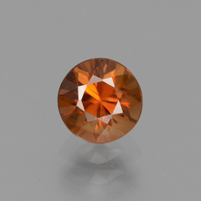 Zircon orange naturelle coupe roude, 1,26 ct, VVS