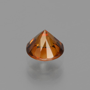 Zircon orange naturelle coupe roude, 1,26 ct, VVS