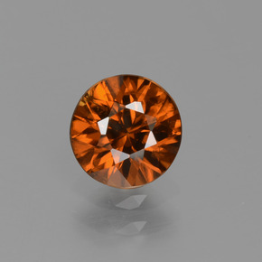 Zircon orange naturelle coupe roude, 1,16 ct, VVS