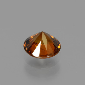 Zircon orange naturelle coupe roude, 1,16 ct, VVS