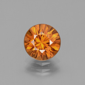 Zircon orange naturelle coupe roude, 2,41 ct, VVS