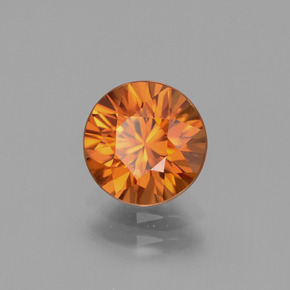 Zircon orange naturelle coupe roude, 2,41 ct, VVS