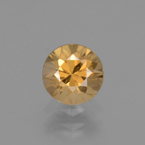 Zircon Doré naturelle Coupe roude, 1.19 ct, VVS