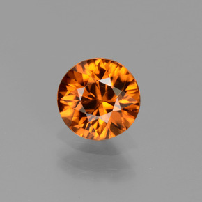 Zircon Orange naturelle Coupe roude, 1.41 ct, VVS-VS
