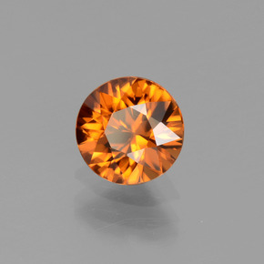 Zircon Orange naturelle Coupe roude, 1.41 ct, VVS-VS