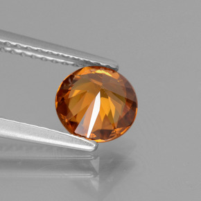 Zircon Orange naturelle Coupe roude, 1.41 ct, VVS-VS