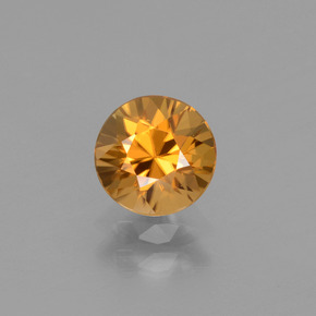Zircon Brun doré naturelle Coupe roude, 1.30 ct, VVS